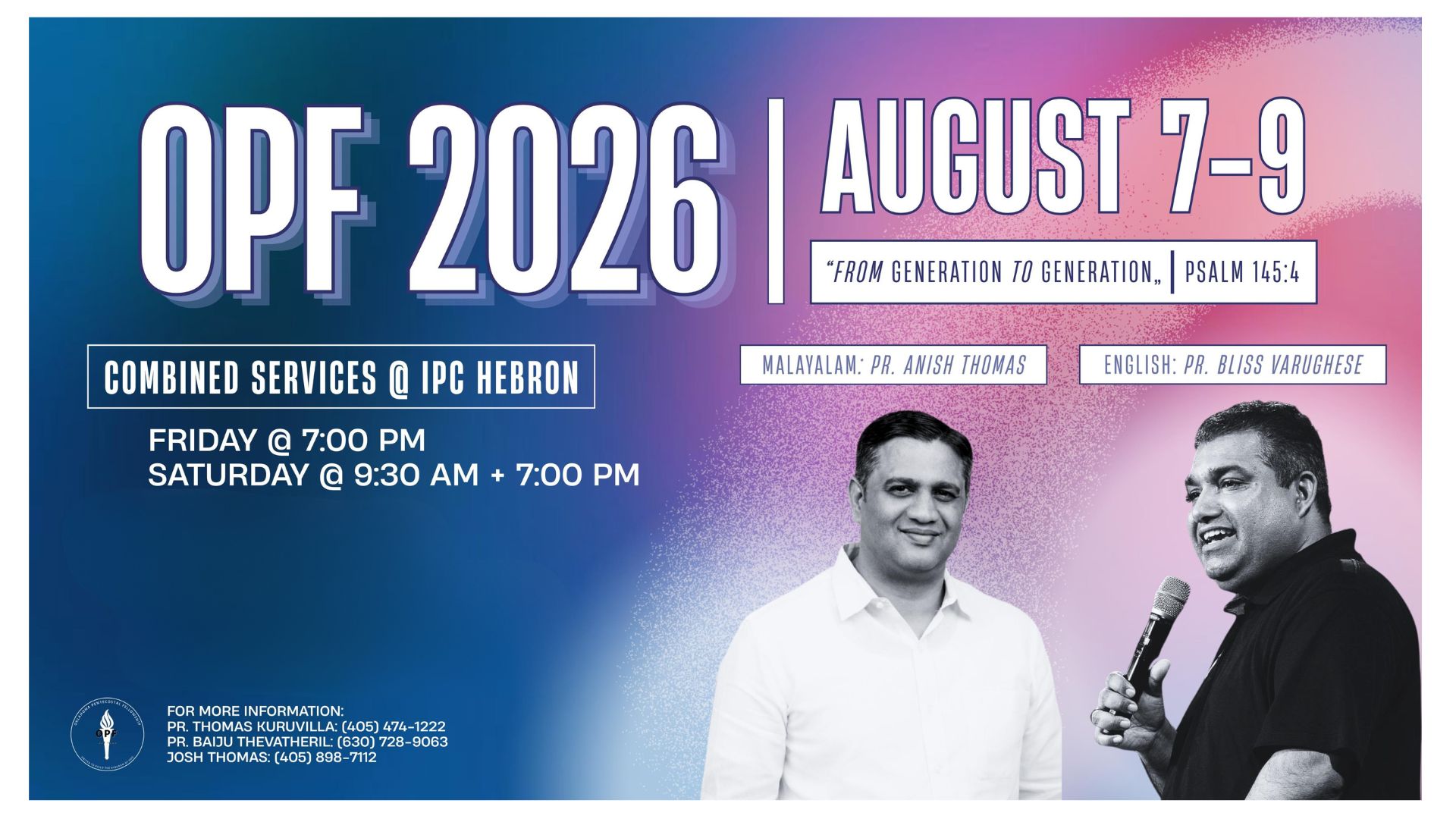 OPF 2026 - "From Generation to Generation"